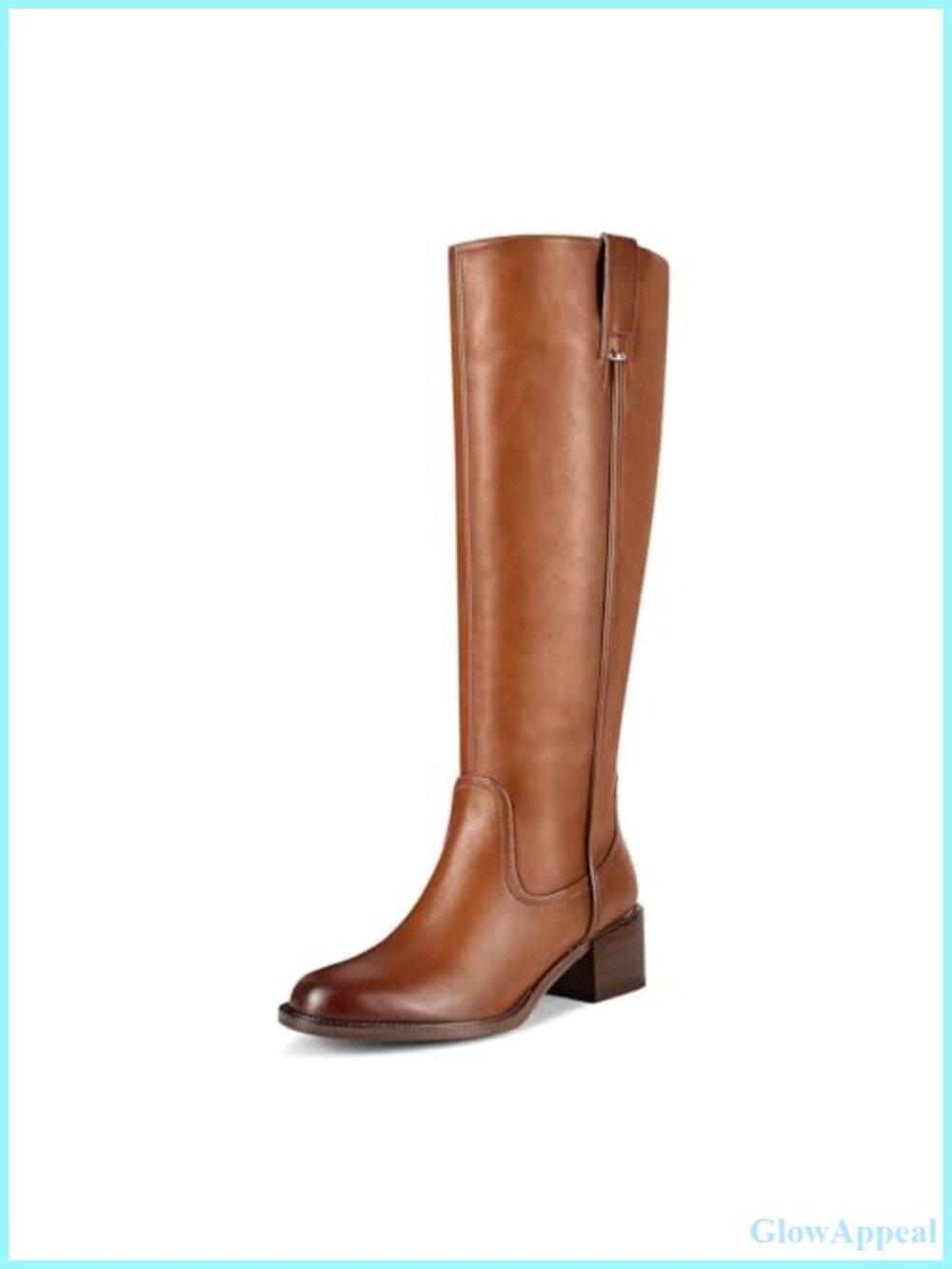 Women's Knee High Faux Leather Chunky Heel Tall Riding Boots